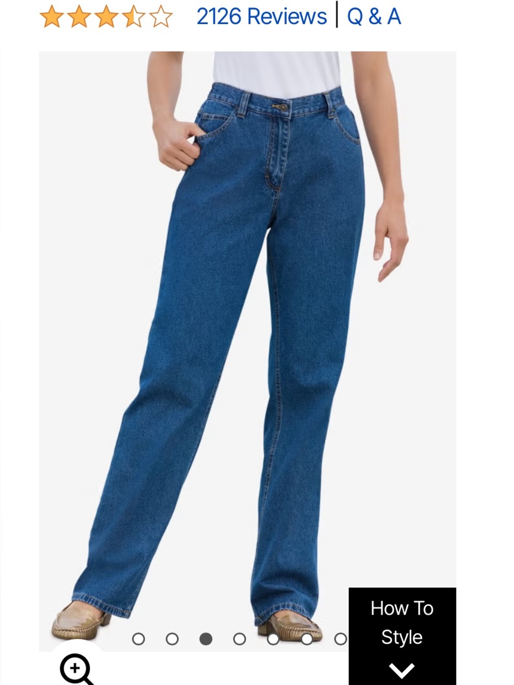 High-Rise Straight Jeans in Medium Blue Denim